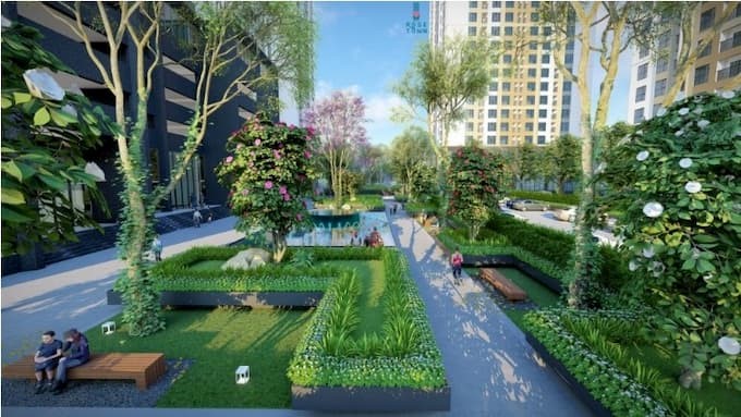 Kh&ocirc;ng gian sống xanh l&agrave; một điểm cộng ưu ti&ecirc;n của dự &aacute;n với c&aacute;c cư d&acirc;n nội đ&ocirc;.