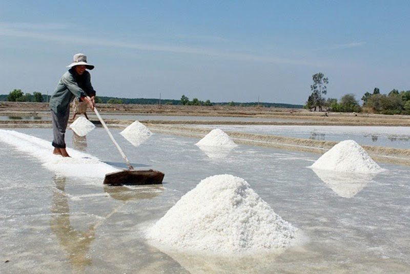 Sản xuất muối vẫn thủ công, lạc hậu.