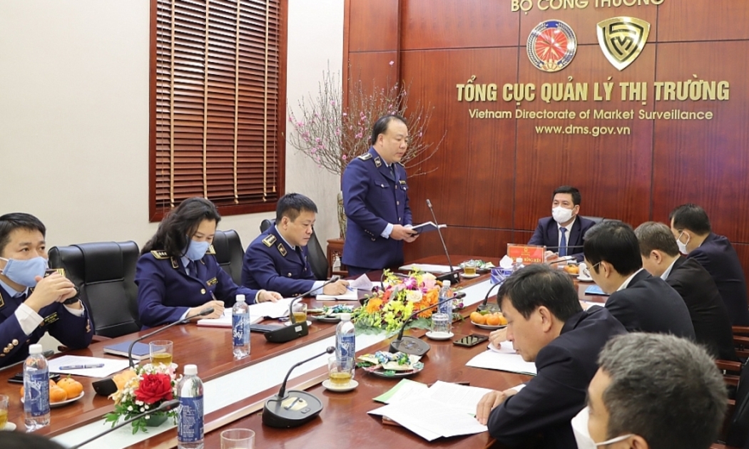 Ông Nguyễn Hồng Diên, Bộ trưởng Bộ Công Thương tại Hội nghị tổng kết công tác năm 2021 và triển khai nhiệm vụ năm 2022 của lực lượng quản lý thị trường.