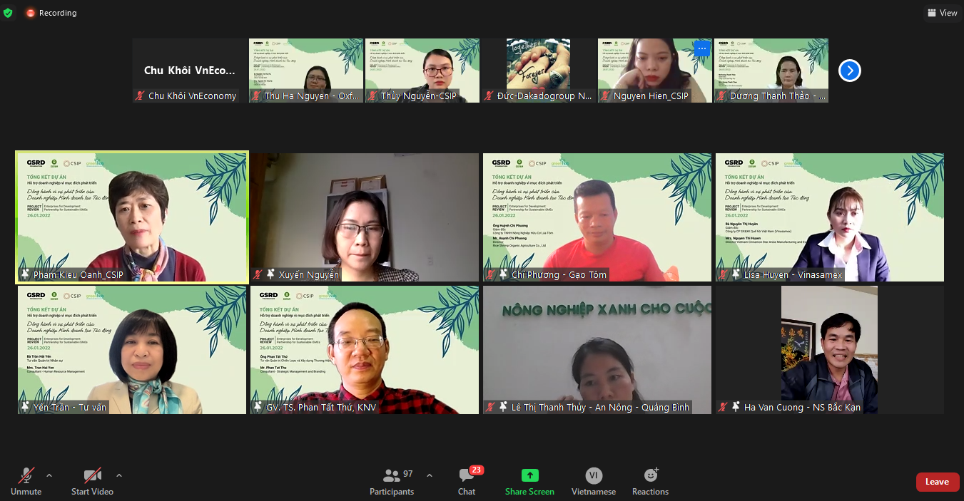 Nhiều doanh nghiệp chia sẻ những thay đổi nhờ dự &aacute;n.