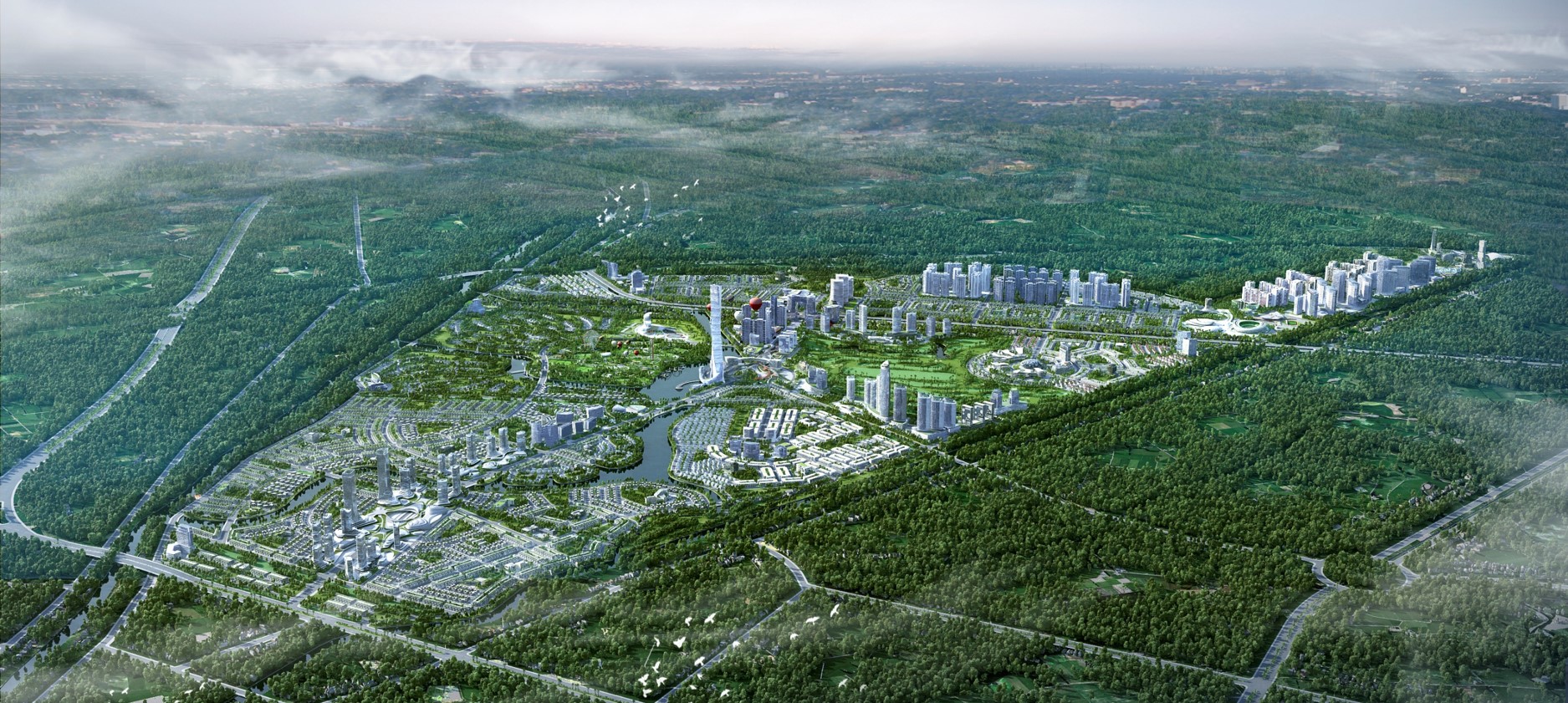 Phối cảnh khu đô thị phức hợp quy mô gần 1.200 ha do FLC đề xuất tại Bình Chánh.