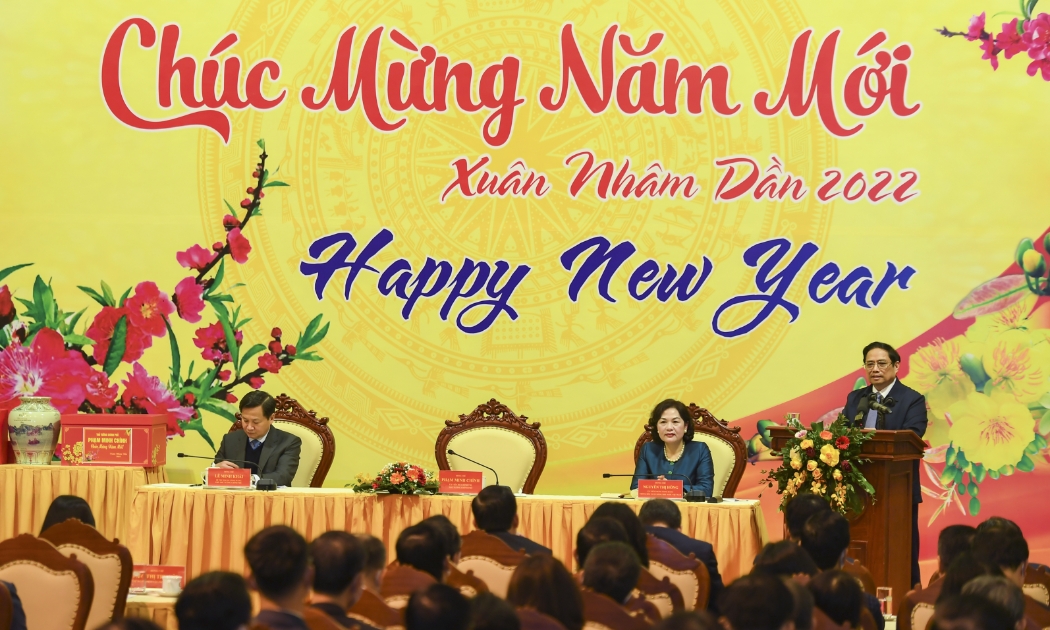 Thủ tướng Phạm Minh Chính tại cuộc gặp mặt khai xuân ngành ngân hàng