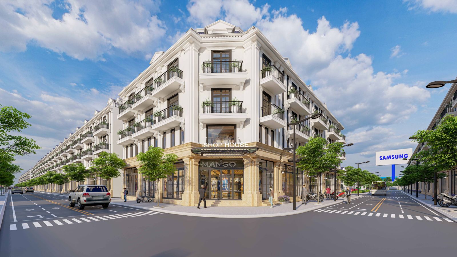 Tại Long Ch&acirc;u Star sẽ sớm h&igrave;nh th&agrave;nh những khu phố dịch vụ - mua sắm sầm uất.