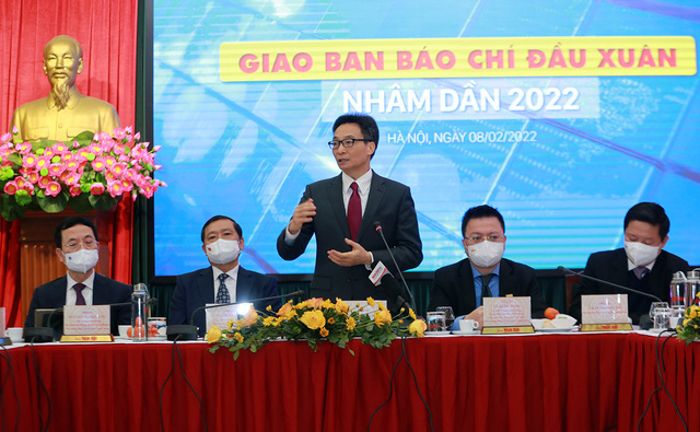 Phó Thủ tướng Vũ Đức Đam tại buổi giao ban báo chí đầu xuân sáng ngày 8/2 - Ảnh: VGP