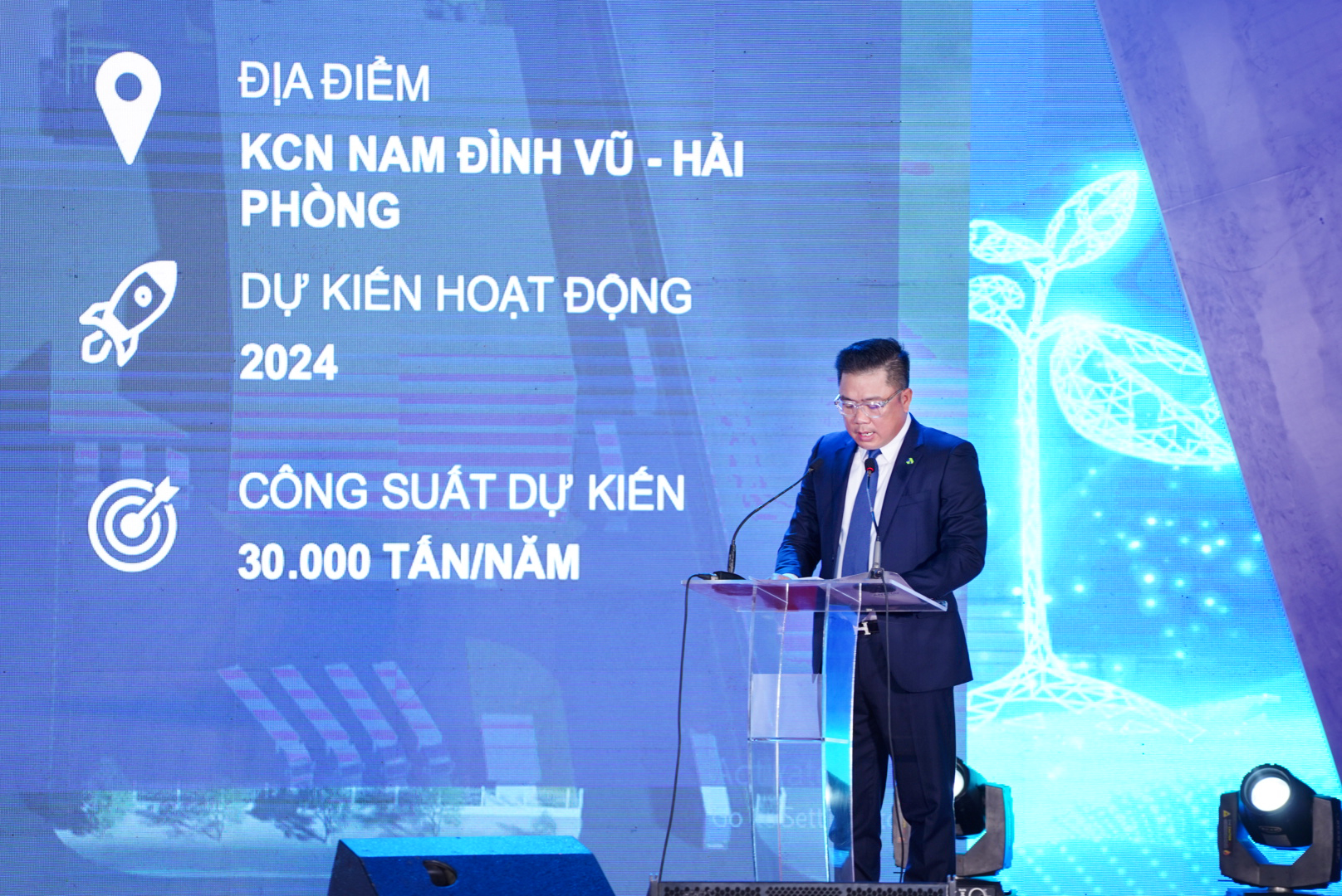 &Ocirc;ng Phạm &Aacute;nh Dương, Chủ tịch Hội đồng quản trị Tập đo&agrave;n An Ph&aacute;t Holdings ph&aacute;t biểu tại Lễ động thổ.