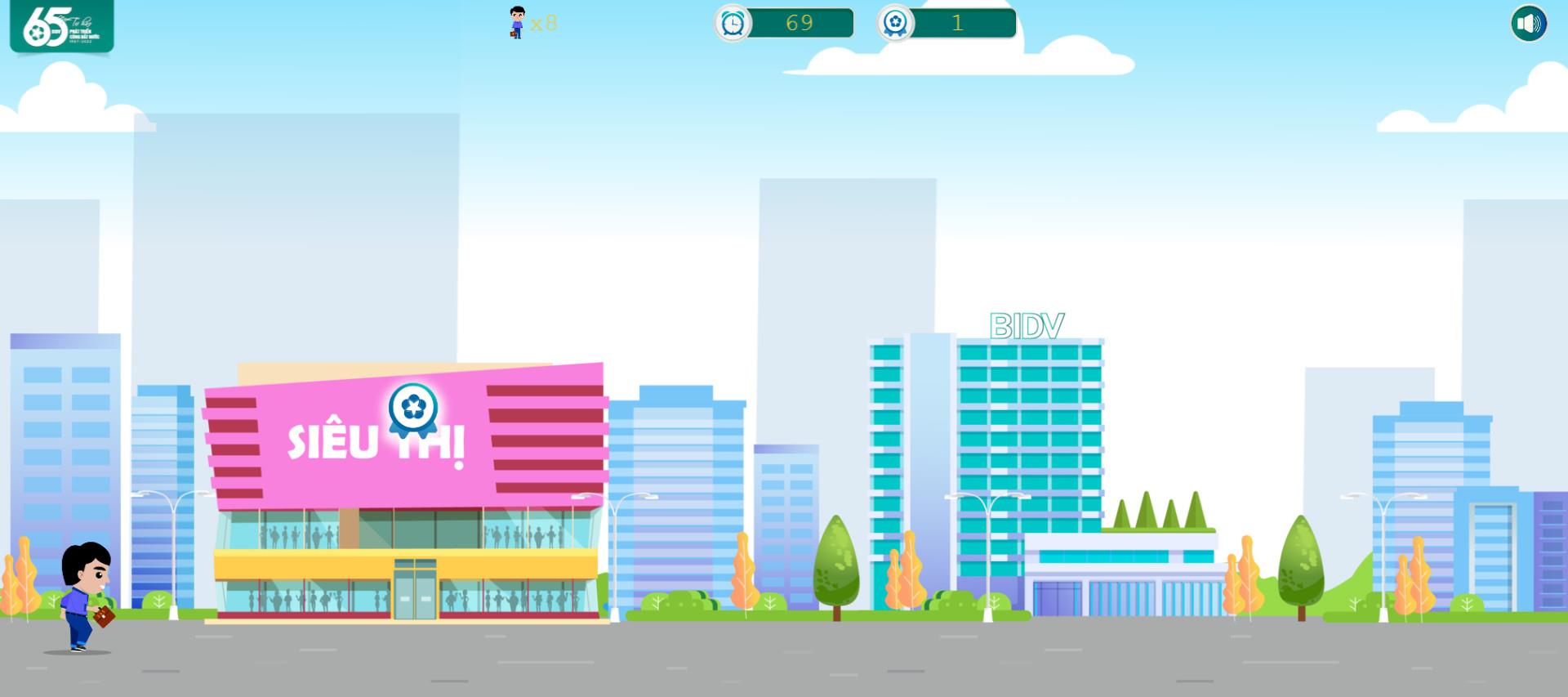 Người chơi cần vượt qua c&aacute;c chướng ngại vật v&agrave; sưu tập icon BIDV Membership Rewards.