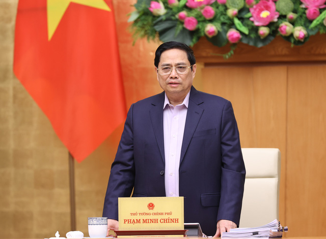 Thủ tướng Phạm Minh Chính phát biểu tại phiên họp - Ảnh: VGP