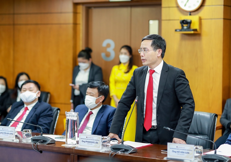 &Ocirc;ng Phạm Đức Ấn, Chủ tịch Hội đồng Th&agrave;nh vi&ecirc;n Agribank ph&aacute;t biểu tại Lễ k&yacute;.