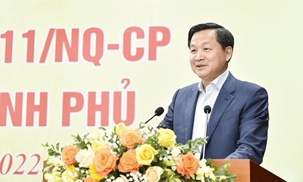 Phó Thủ tướng Chính phủ Lê Minh Khái phát biểu chỉ đạo tại hội nghị