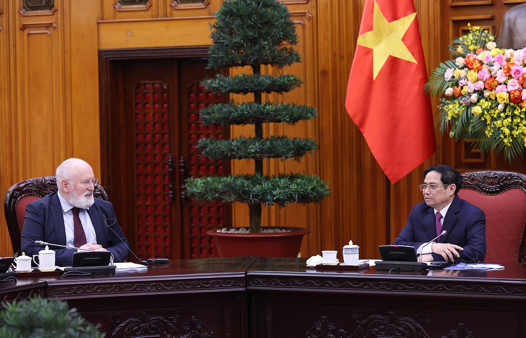 Thủ tướng Phạm Minh Chính tiếp  Phó Chủ tịch điều hành Uỷ ban châu Âu - Ảnh: VGP