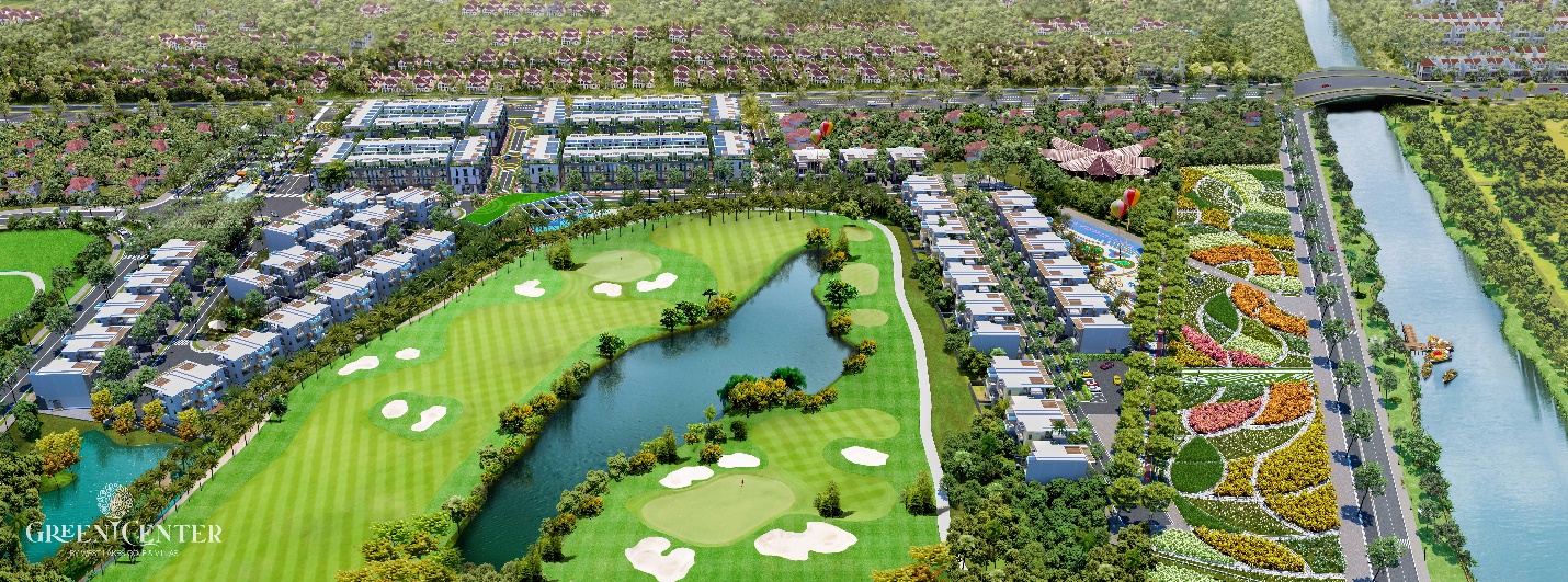 Sở hữu mảng xanh rộng lớn 120ha từ sân golf và bên cạnh dòng song thơ mộng đã mang đến giá trị vượt trội cho chủ nhân sở hữu Green Center.