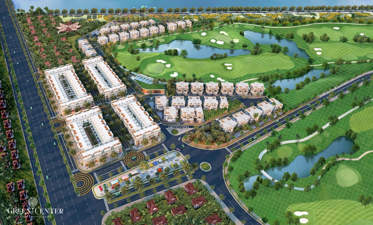 Phối cảnh tổng thể Làng sinh thái golf Tây Sài Gòn - Green Center.
