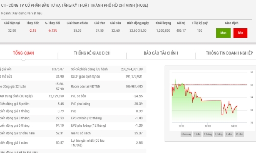 CII mới bán được gần 8% lượng cổ phiếu quỹ đăng ký với giá 35.128 đồng/cổ phiếu