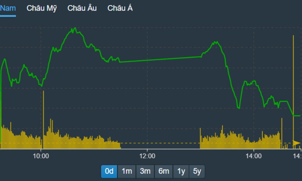 VN-Index hạ độ cao rất nhanh trong phiên chiều.