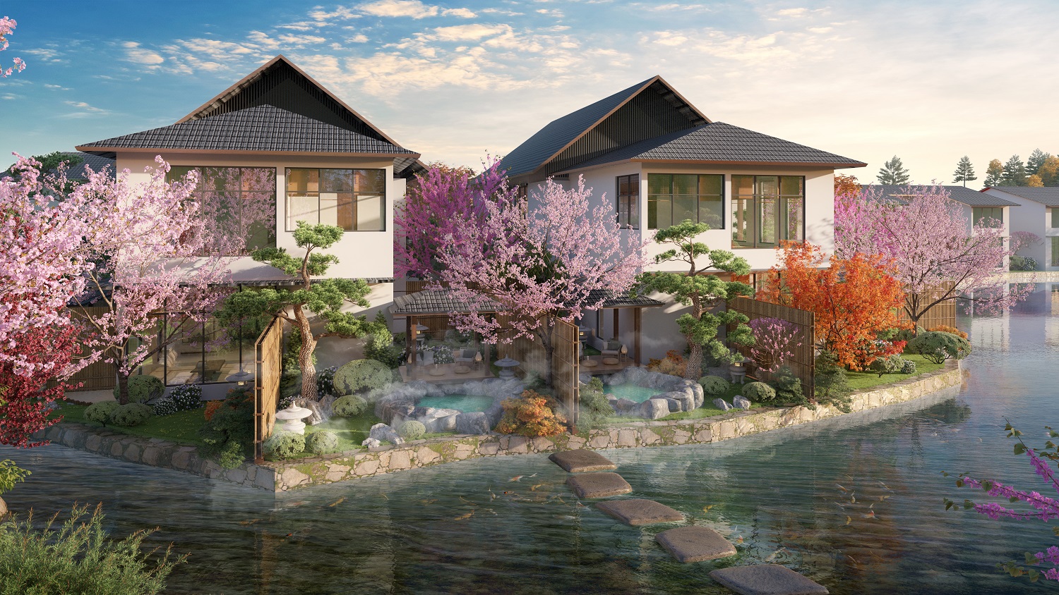 Biệt thự khoáng nóng Sun Onsen Village - Limited Edition được giới thượng lưu săn lùng tại Quảng Ninh. Ảnh phối cảnh minh họa.