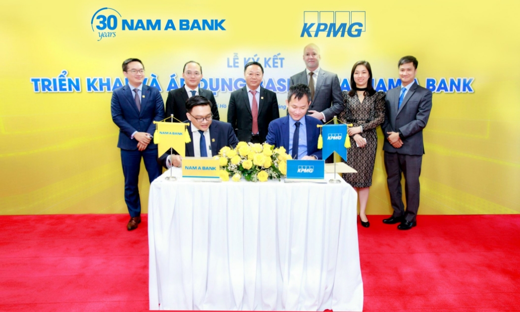 Lễ ký kết triển khai và áp dụng Basel III tại Nam A Bank.