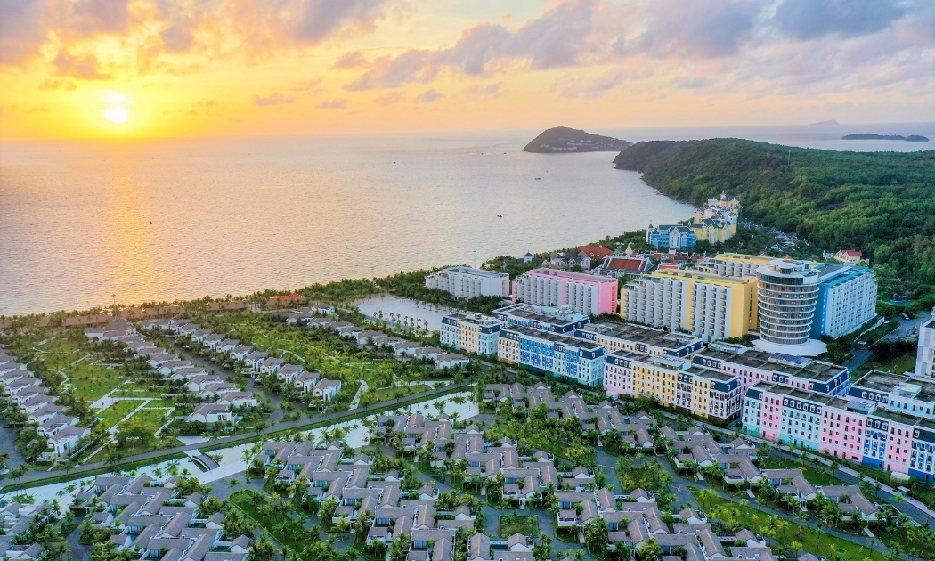 Quần thể công trình bất động sản Du lịch nghỉ dưỡng của Sun Group tại Phú Quốc.