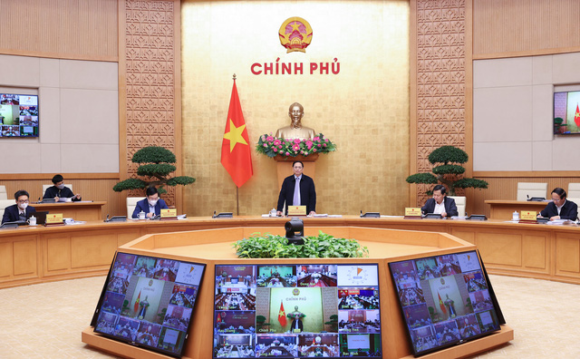 Toàn cảnh cuộc họp tại đầu cầu Chính phủ - Ảnh: VGP