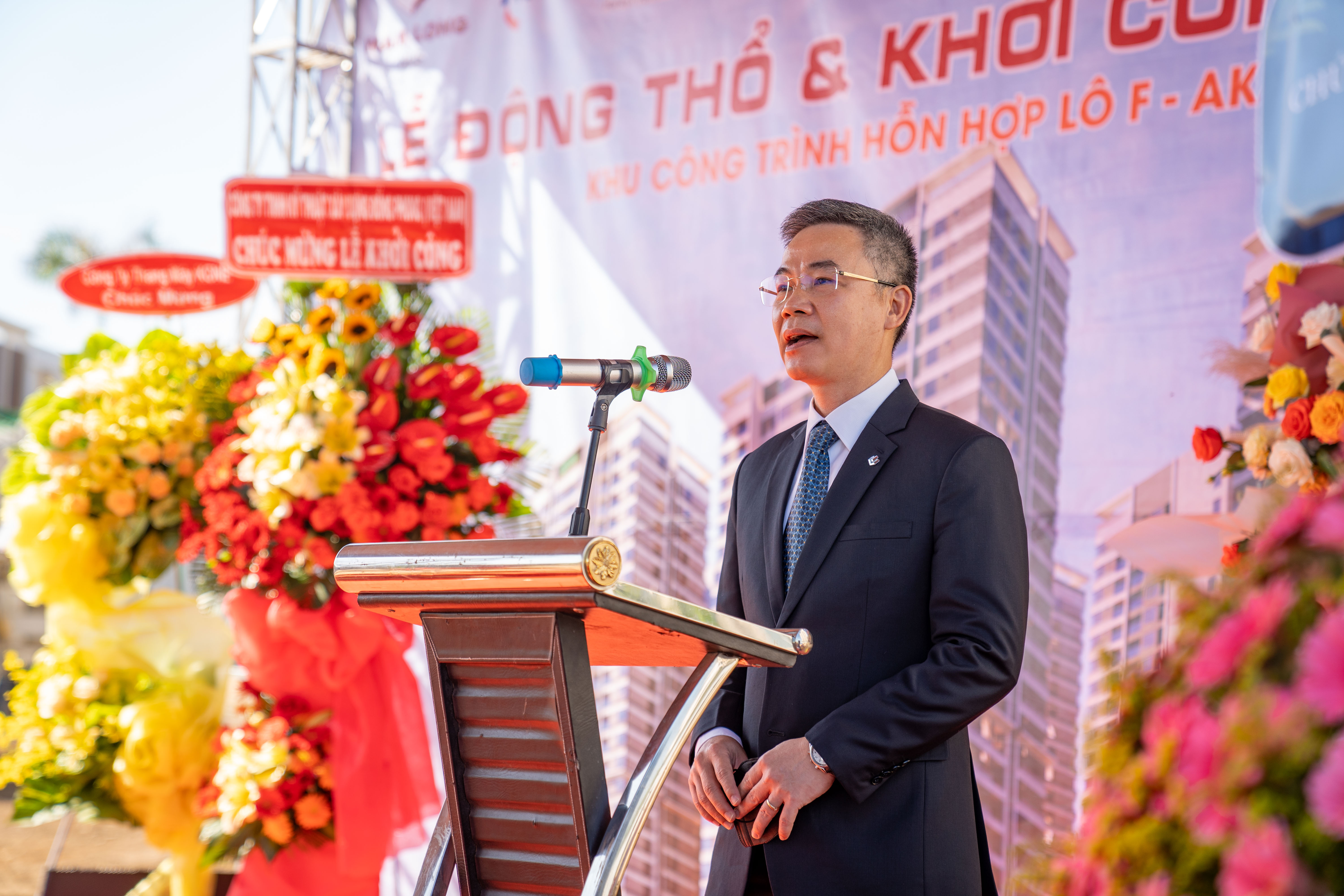 Ông Trần Xuân Ngọc - Tổng giám đốc NLG đại diện chủ đầu tư dự án phát biểu tại sự kiện.