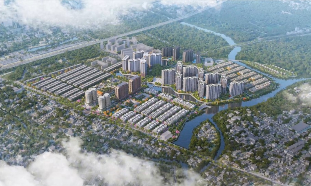 Quy hoạch tổng thể của Khu đô thị The Global City rộng 117,4 ha tại TP. Thủ Đức. Ảnh: Foster+Partners.