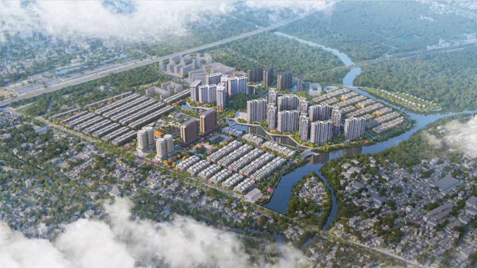 Quy hoạch tổng thể của Khu đô thị The Global City rộng 117,4 ha tại TP. Thủ Đức. Ảnh: Foster+Partners.