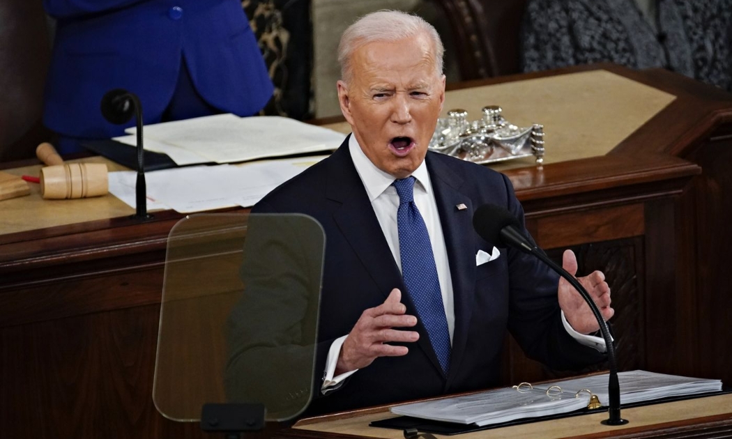 Tổng thống Mỹ Joe Biden trong thông điệp liên bang vào ngày 1/3. - Ảnh: Bloomberg.