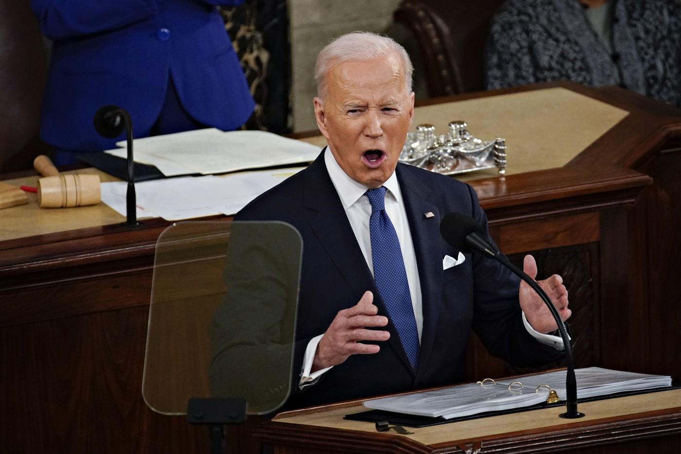 Tổng thống Mỹ Joe Biden trong thông điệp liên bang vào ngày 1/3. - Ảnh: Bloomberg.