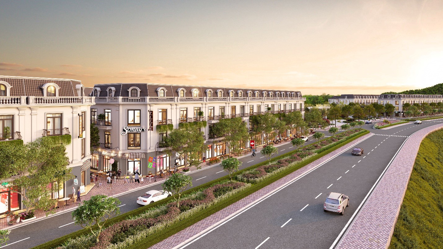 Shophouse vẫn được coi là con gà đẻ trứng vàng bất chấp biến động của nhiều nhà đầu tư bất động sản. Ảnh: Dự án khu đô thị Nidco Thịnh Lợi - Vinh Park River.