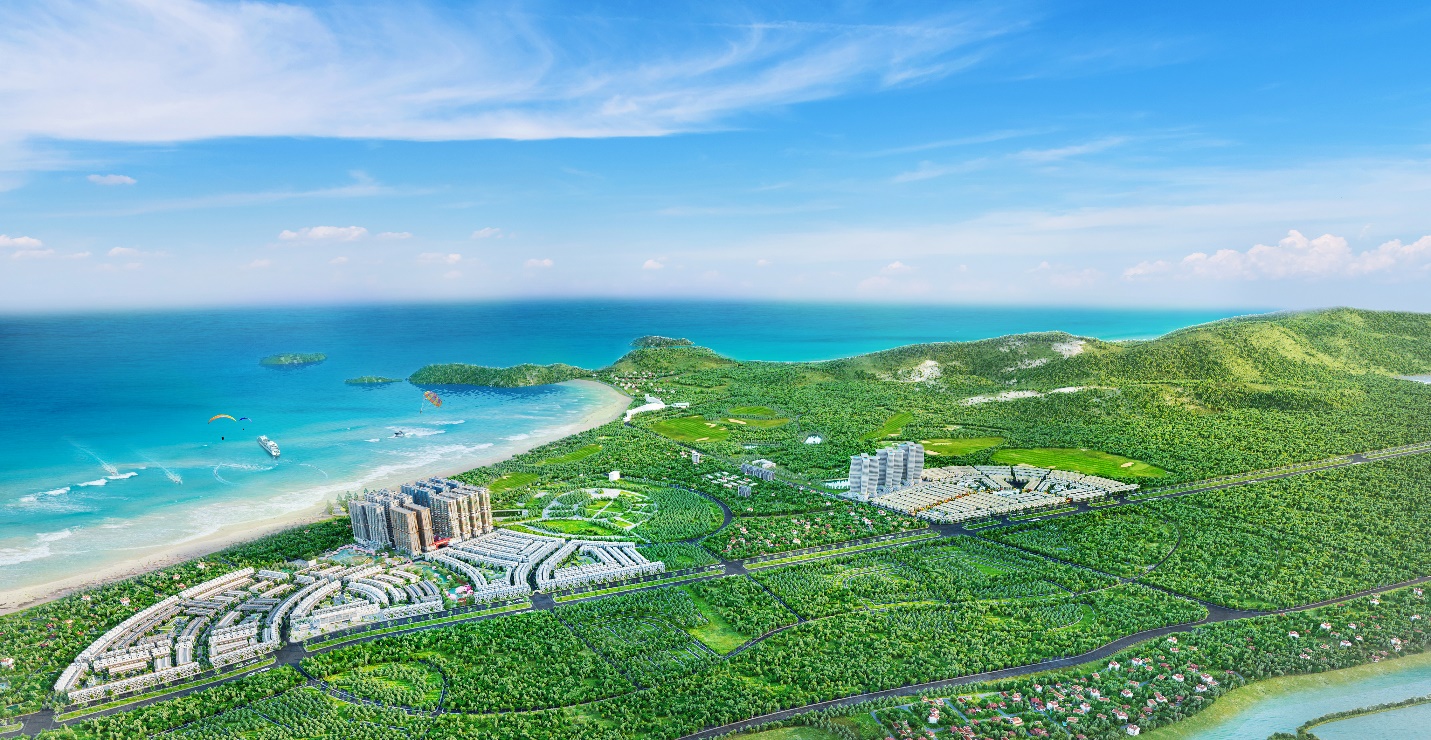 Với những tín hiệu tích cực về ngành du lịch, thị trường bất động sản Quy Nhơn đang trở nên sôi động hơn (Hình phối cảnh dự án Nhơn Hội New City).