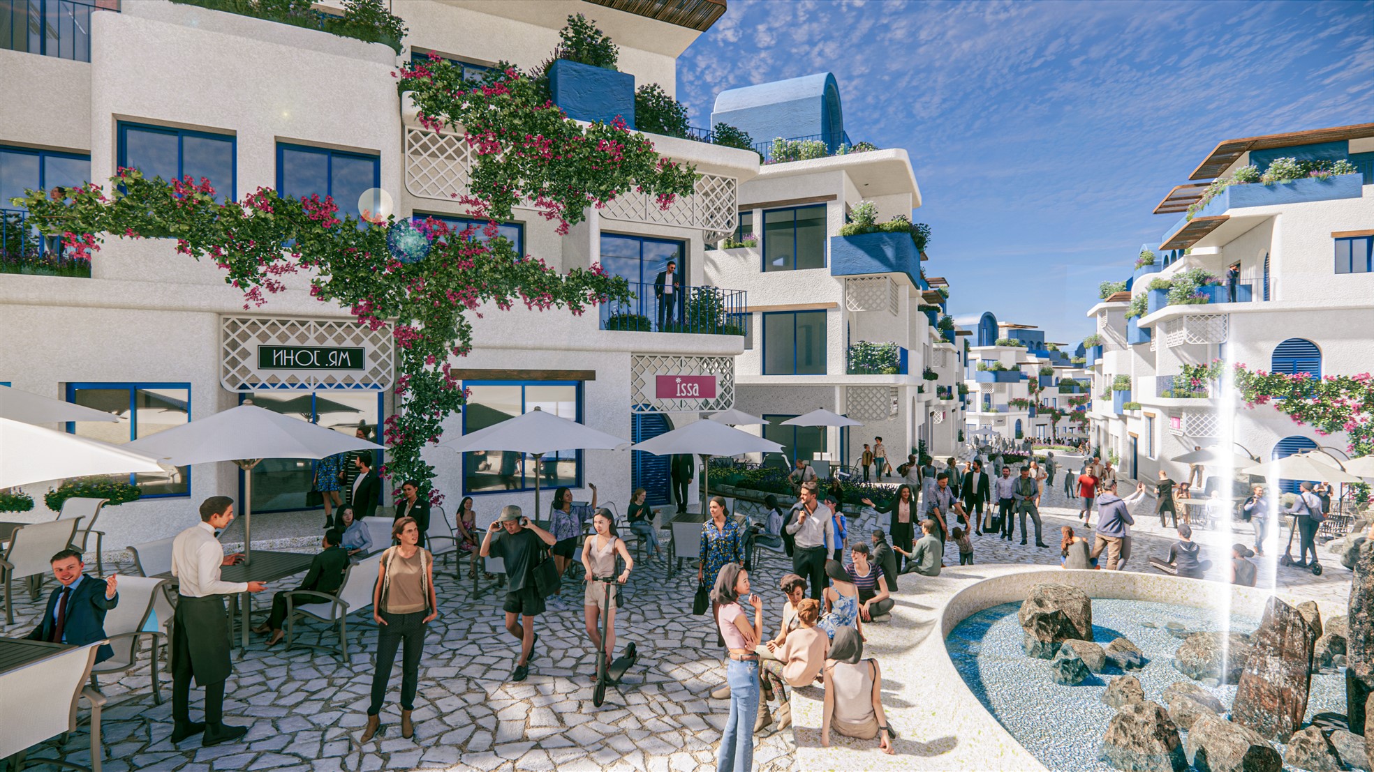 Khu ph&ocirc;́ thương mại The Marina thu&ocirc;̣c Nautical District ven bi&ecirc;̉n Bãi Trào (Ảnh ph&ocirc;́i cảnh minh họa).