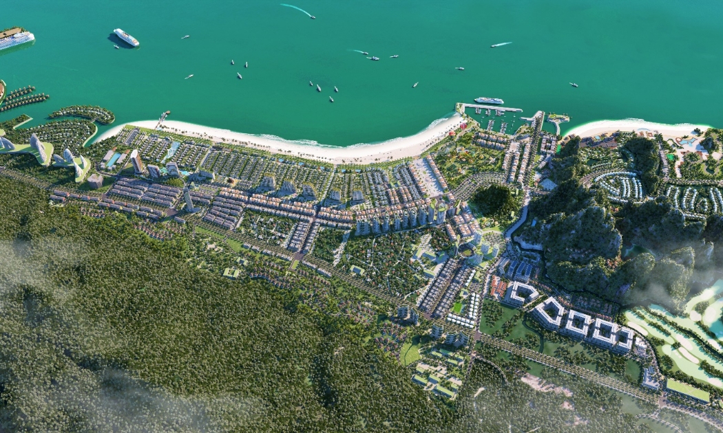 Sonasea Vân Đồn Harbor City - 1 trong những dự án có quy mô lớn tạo tiếng vang tại Vân Đồn thời gian qua (Ảnh phối cảnh).