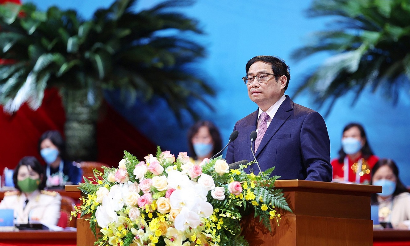 Thủ tướng Phạm Minh Chính:Trong những năm qua, phong trào phụ nữ và bình đẳng giới của nước ta đã đạt được những thành tựu to lớn. Ảnh: VGP.