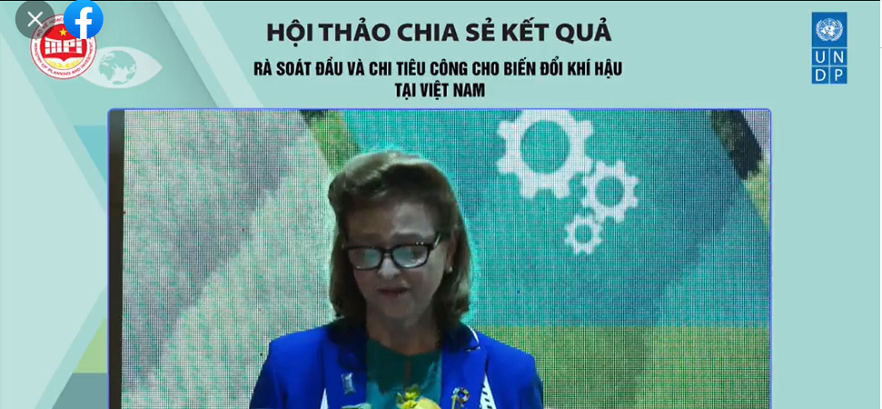 Bà Caitlin Wiesen, Trưởng đại diện thường trú của UNDP phát biểu tại hội thảo.
