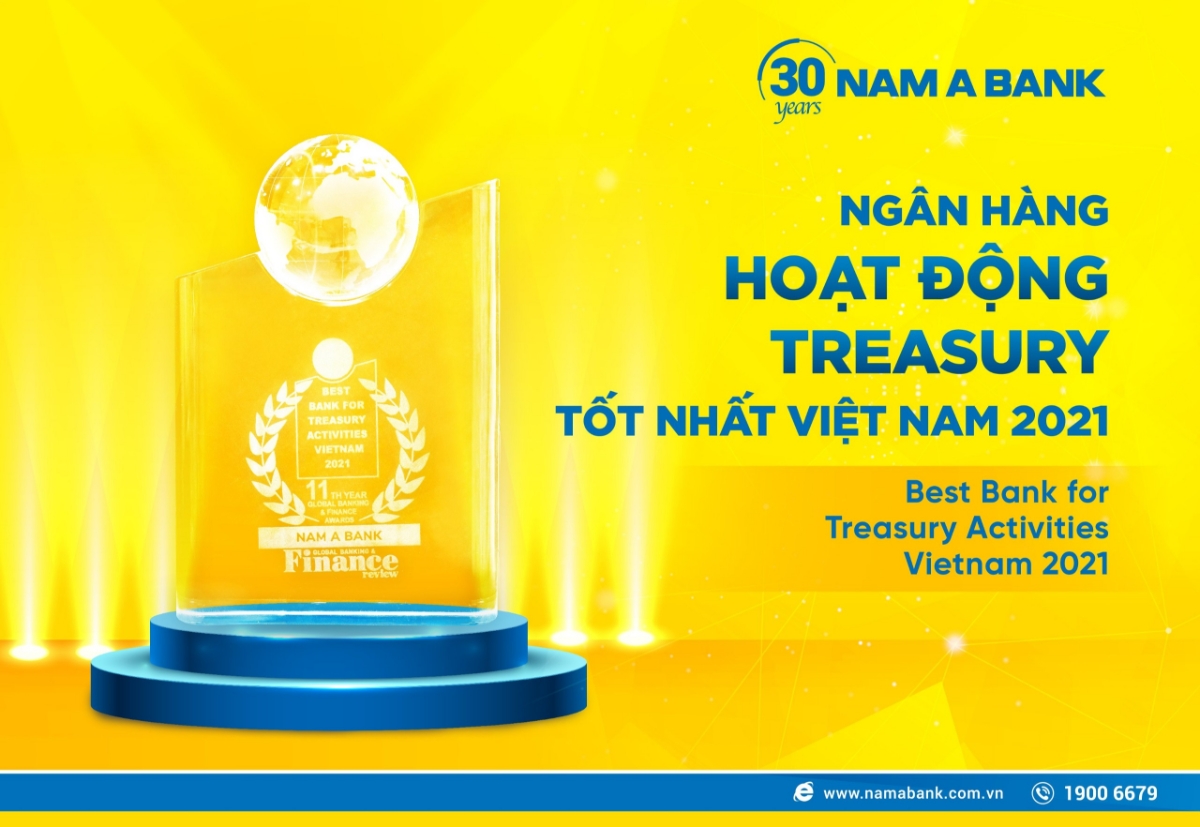 Nam A Bank được GBAF vinh danh “Ngân hàng hoạt động Treasury tốt nhất Việt Nam 2021.