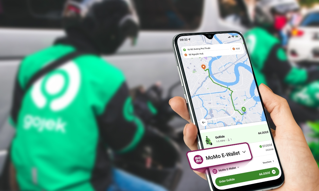 Người dùng ứng dụng Gojek đã có thể trả tiền qua ví điện tử MoMo