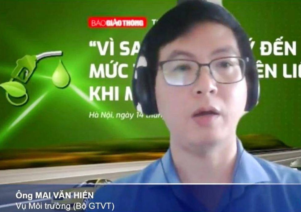 Ông Mai Văn Hiến,Vụ Môi trường, Bộ Giao thông vận tải.