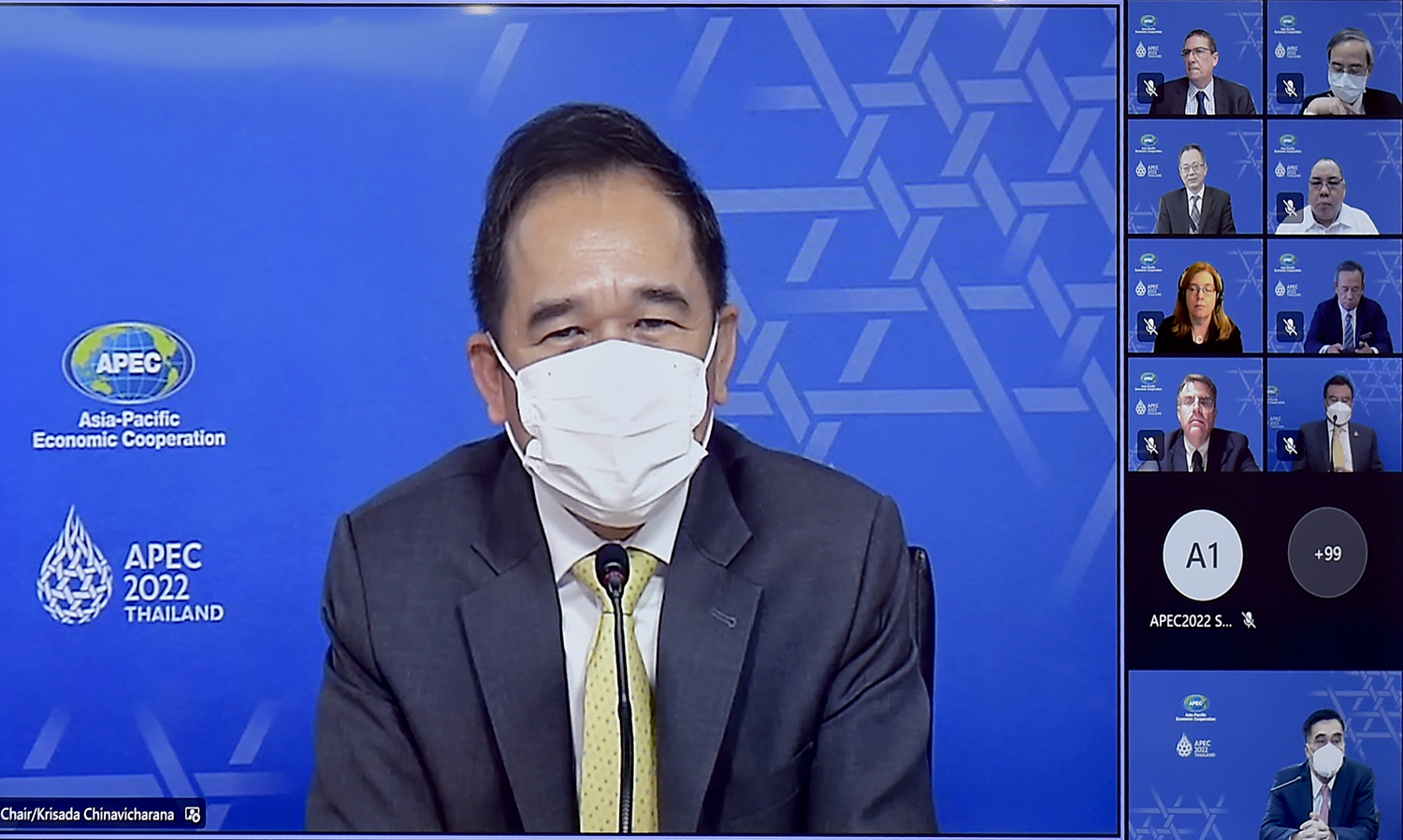 Thứ trưởng Bộ Tài chính Thái Lan, Chủ tịch Hội nghị FCBDM 2022 phát biểu khai mạc hội nghị.