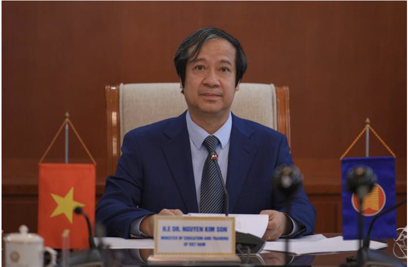 Bộ trưởng Nguyễn Kim Sơn phát biểu tại Lễ tiếp nhận vai trò Chủ tịch kênh Giáo dục ASEAN nhiệm kỳ 2022-2023