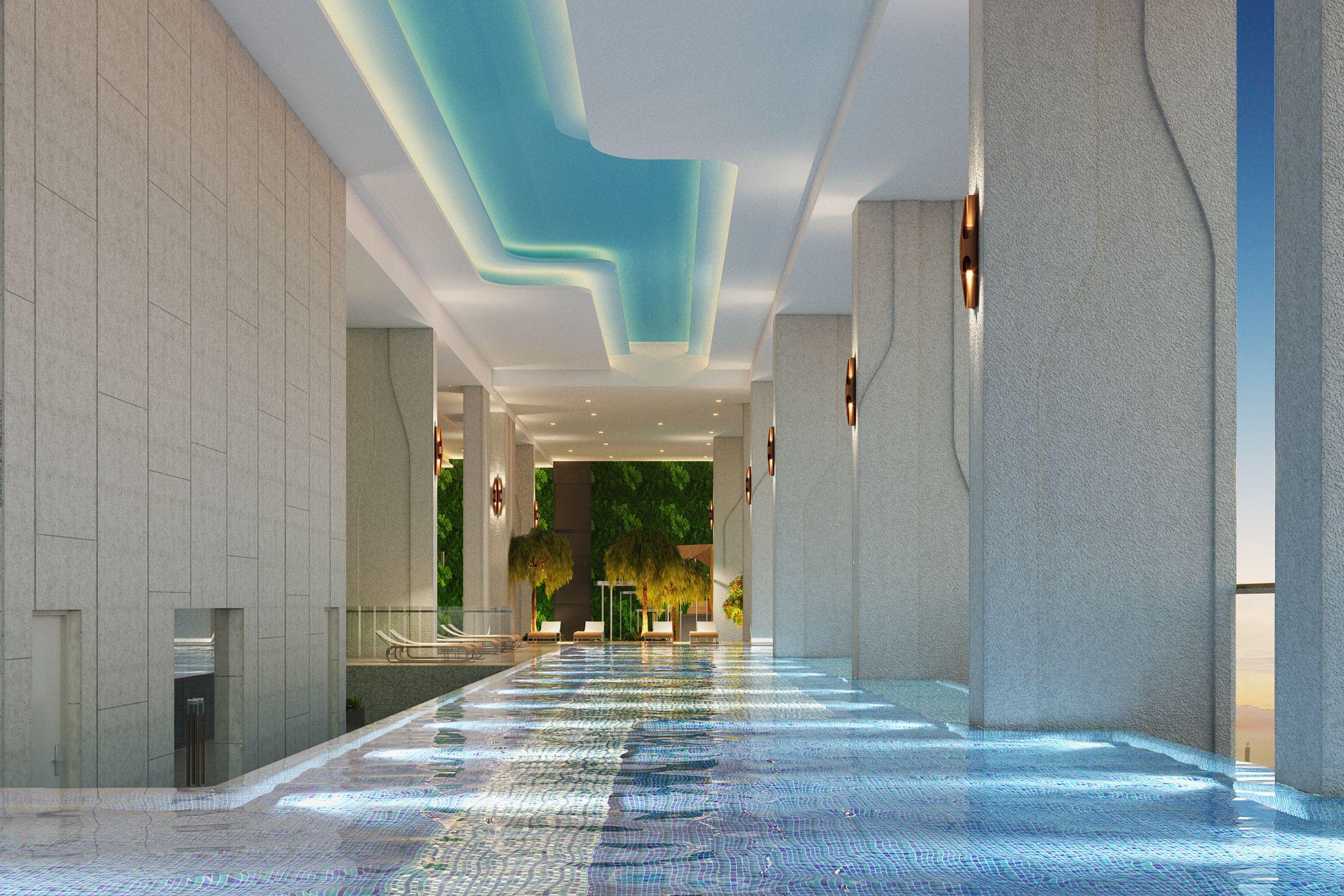 Bể bơi v&ocirc; cực tại The Grand Manhattan - Tổ hợp căn hộ, kh&aacute;ch sạn đạt chuẩn quốc tế.