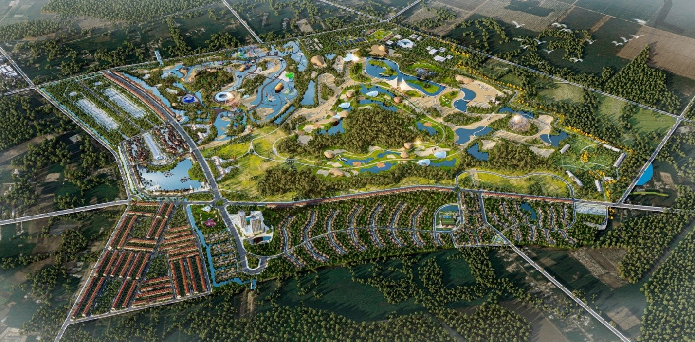 Phối cảnh c&ocirc;ng vi&ecirc;n S&agrave;i G&ograve;n Safari quy m&ocirc; hơn 456 ha.