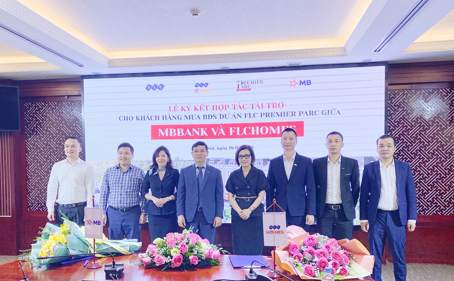 Lễ Ký kết hợp tác giữa MB và FLCHomes đáp ứng nhu cầu mua bất động sản của khách hàng tại dự án FLC Premier Parc.