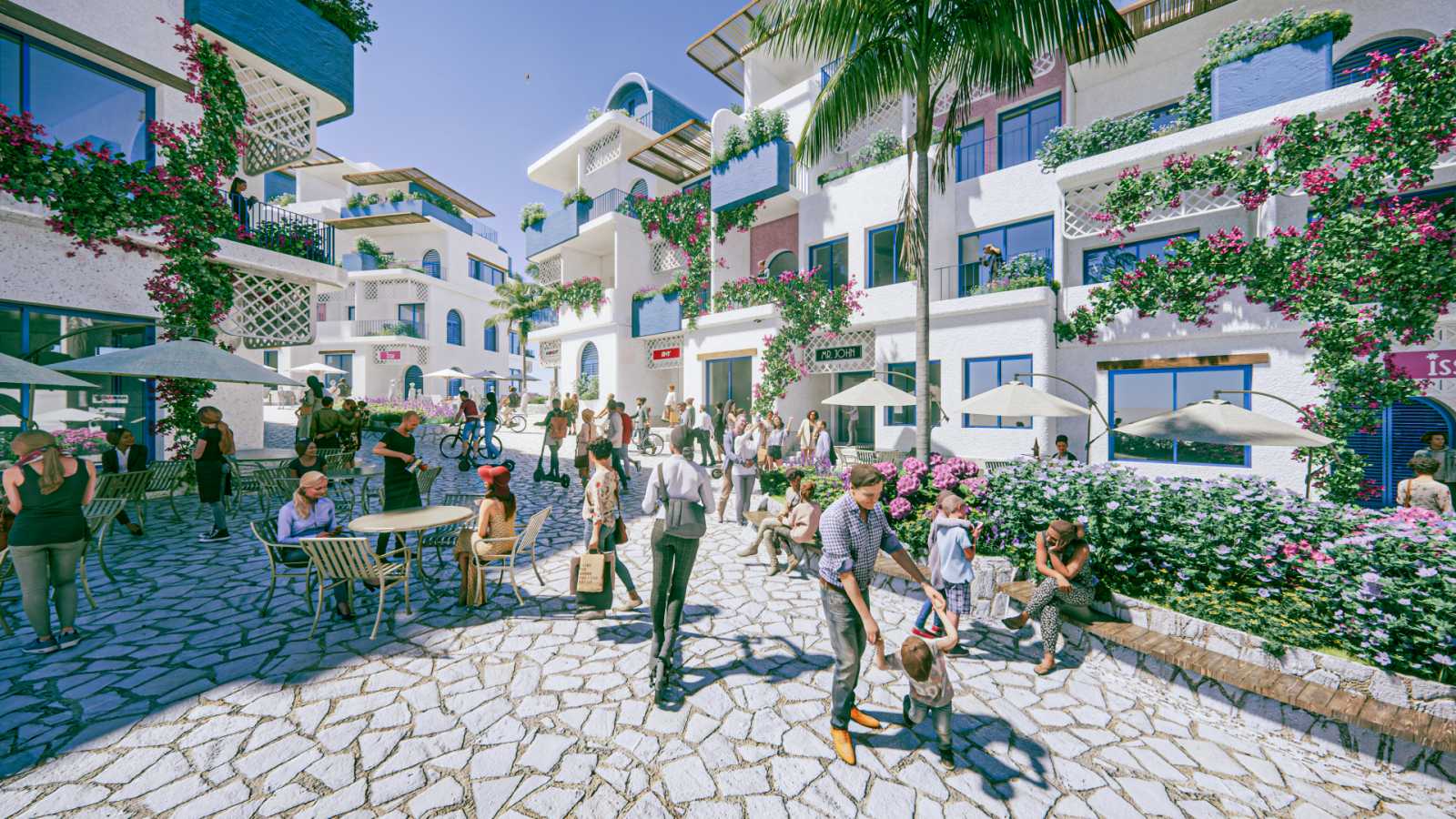 Một khu phố đậm chất Santorini tại Hon Thom Paradise Island. Ảnh minh họa.