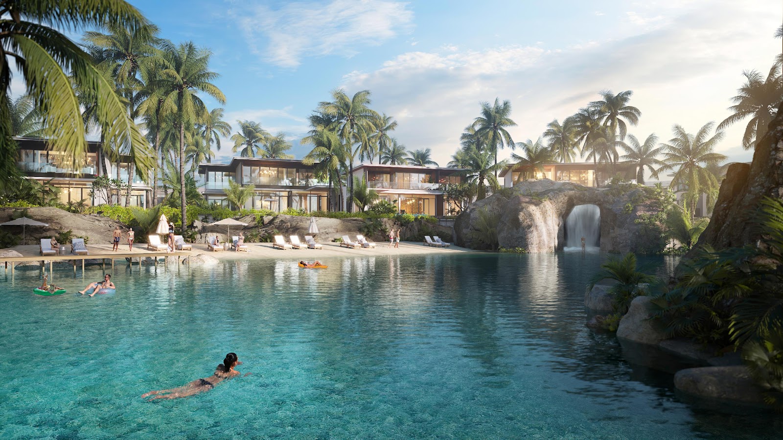 Lagoon khoáng nóng mặt biển rộng đến 4.000m2 và spa hang đá trở thành điểm nhấn nổi bật của Gran Meliá Nha Trang so với nhiều dự án cùng phân khúc cao cấp. 