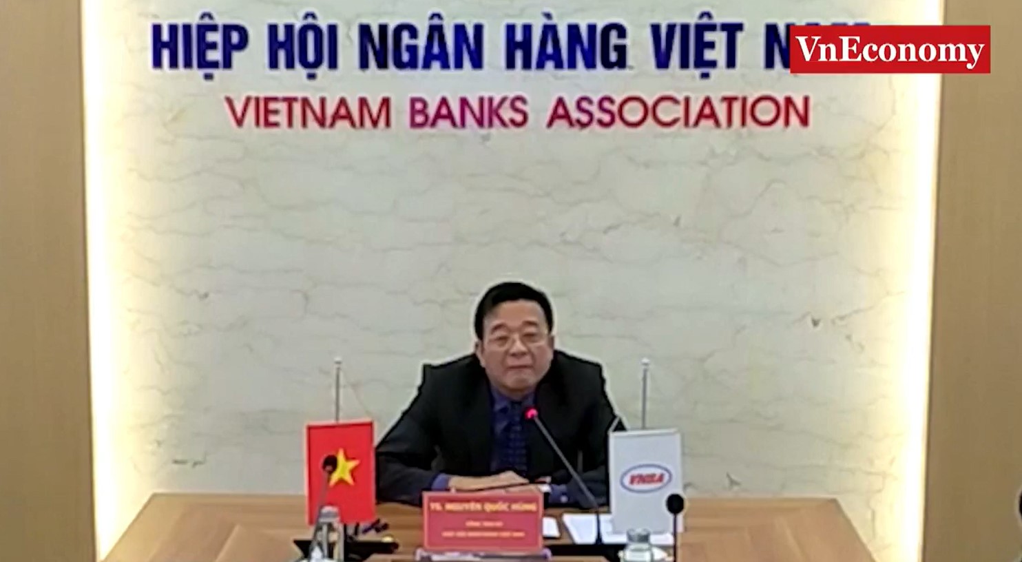 ông Nguyễn Quốc Hùng, Tổng Thư ký Hiệp hội Ngân hàng tại Đối thoại chuyên đề ngày 20/3. Ảnh: Chu Xuân Khoa.