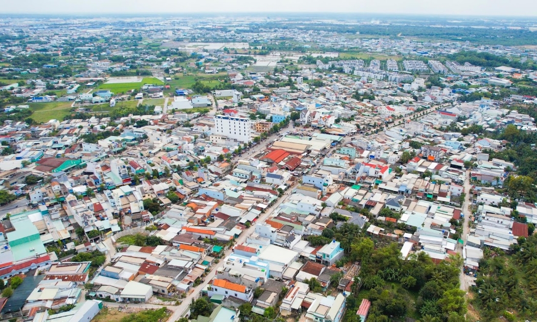 Huyện Đức Hoà - Khu vực đang có số khu công nghiệp và cụm công nghiệp lớn nhất Long An. Điểm đến hấp dẫn thu hút vốn đầu tư ngoại FDI. Nguồn ảnh: Thắng Lợi Group.