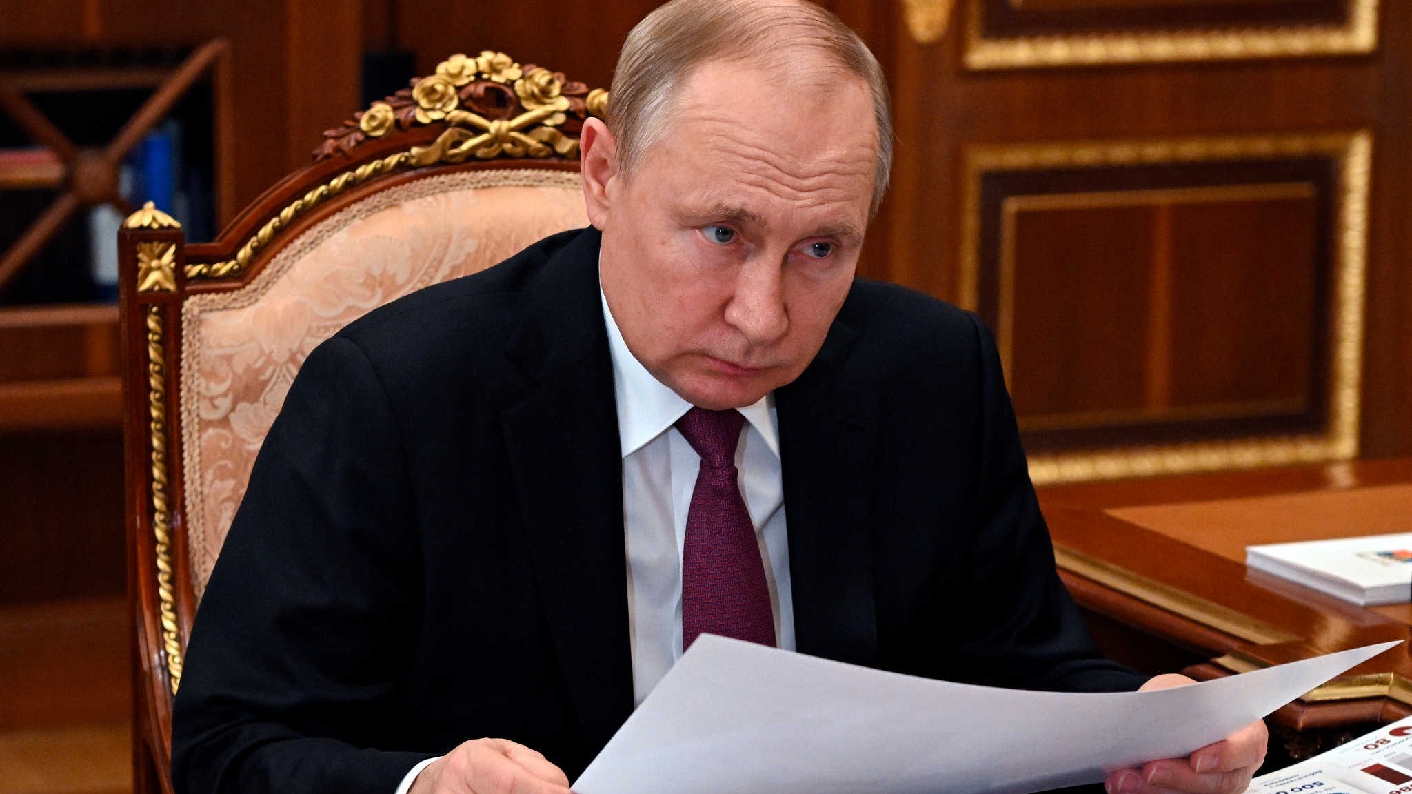 Tổng thống Nga Vladimir Putin tại một cuộc họp ở Mosow ngày 21/3 - Ảnh: Sputnik