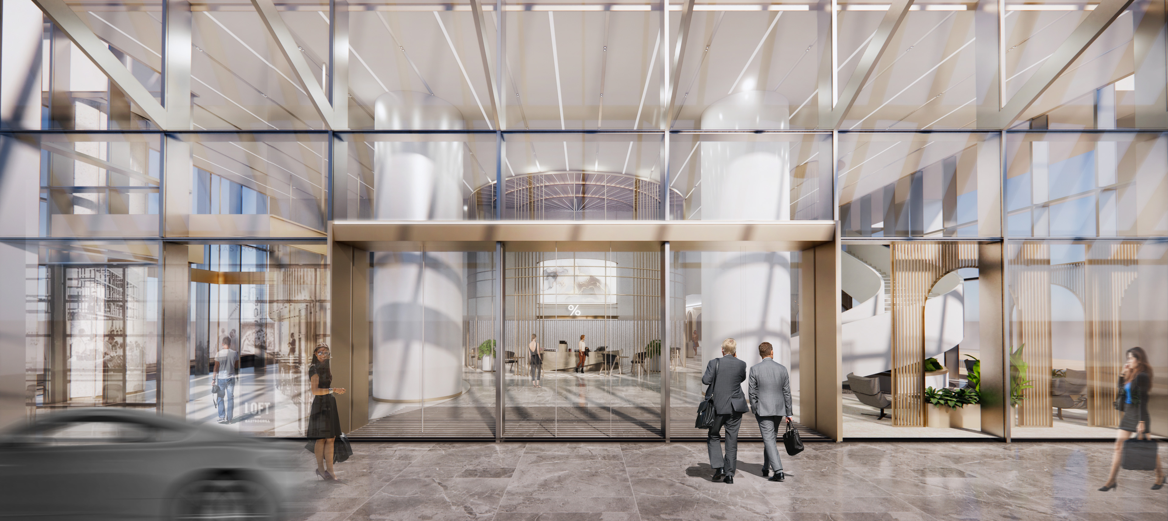 Phối cảnh sảnh ch&iacute;nh của t&ograve;a nh&agrave; The Sun Tower. Ảnh: Masterise Homes.