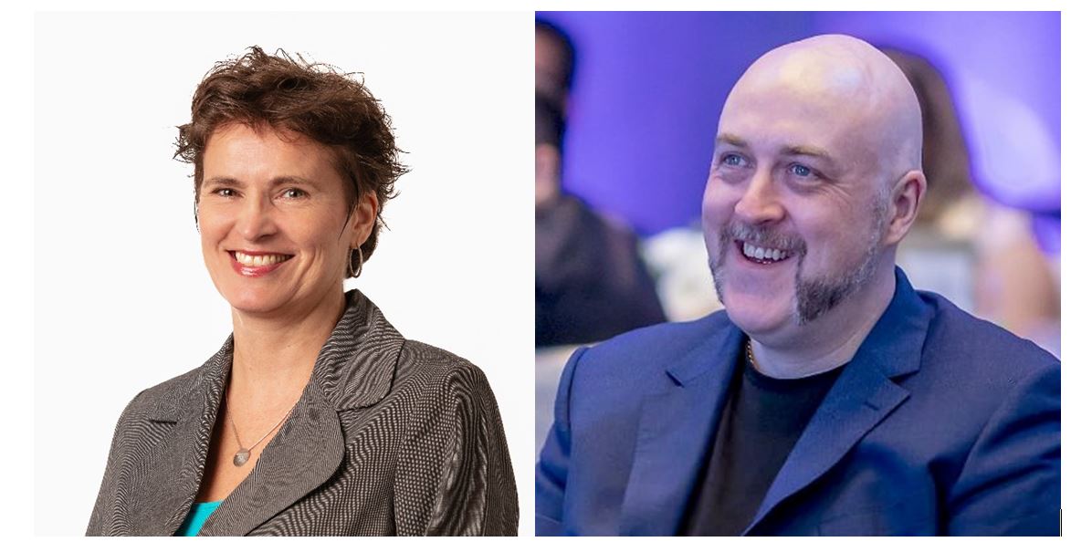 Bà Marieke van der Pijl (trái) và ông Gareth Davies sẽ cùng phân tích và thảo luận các khía cạnh giúp doanh nghiệp đổi mới và phát triển bền vững hậu đại dịch.