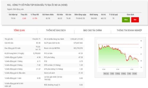 Thị giá 80.000 đồng/cp, NVL phát hành 19,3 triệu cổ phiếu ESOP giá 10.000 đồng