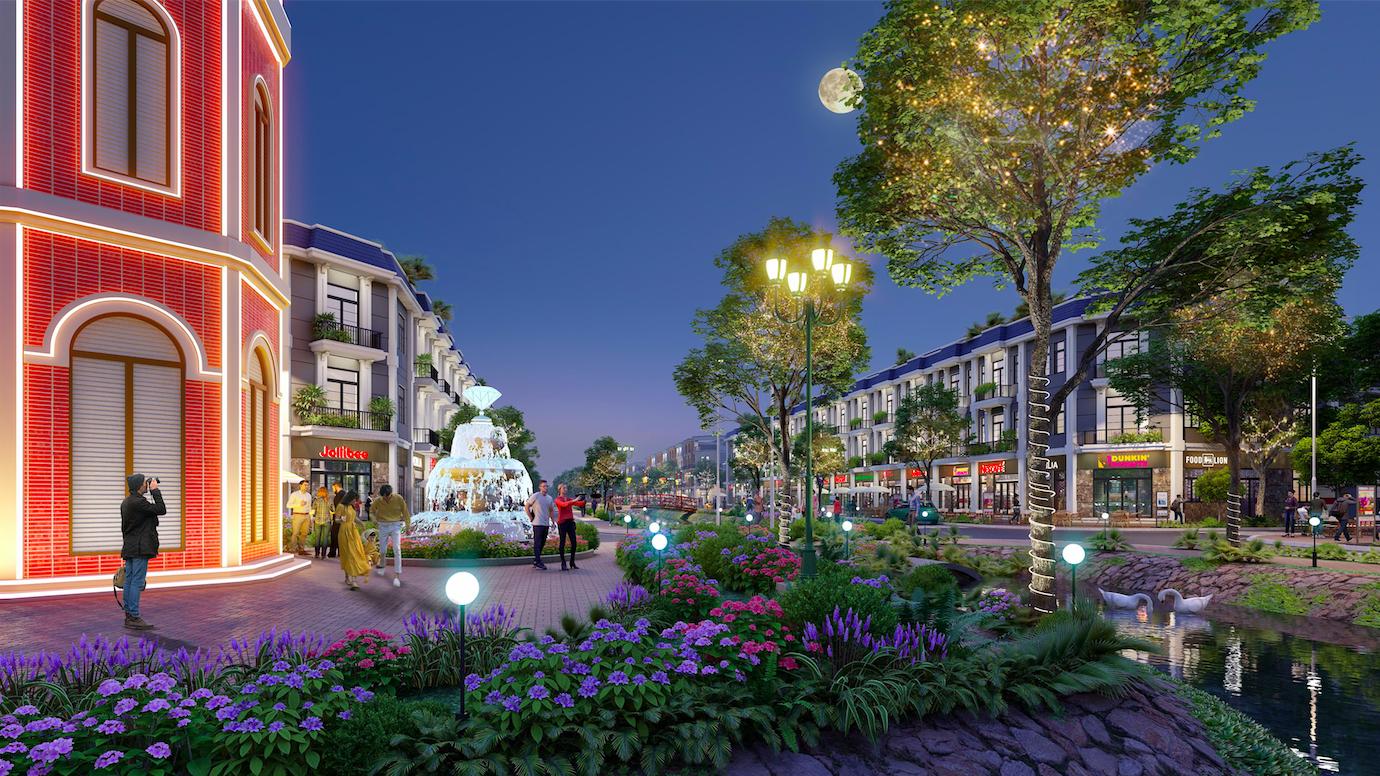 Khuôn viên phía dưới Tháp Time Square - Nằm trong tổ hợp tiện ích Quảng trường Hà Lan.